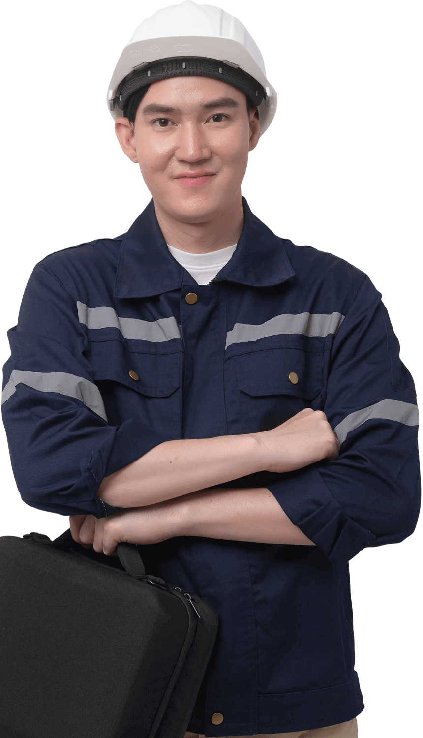 portrait of male engineer wearing a protective hel 6HFCM49